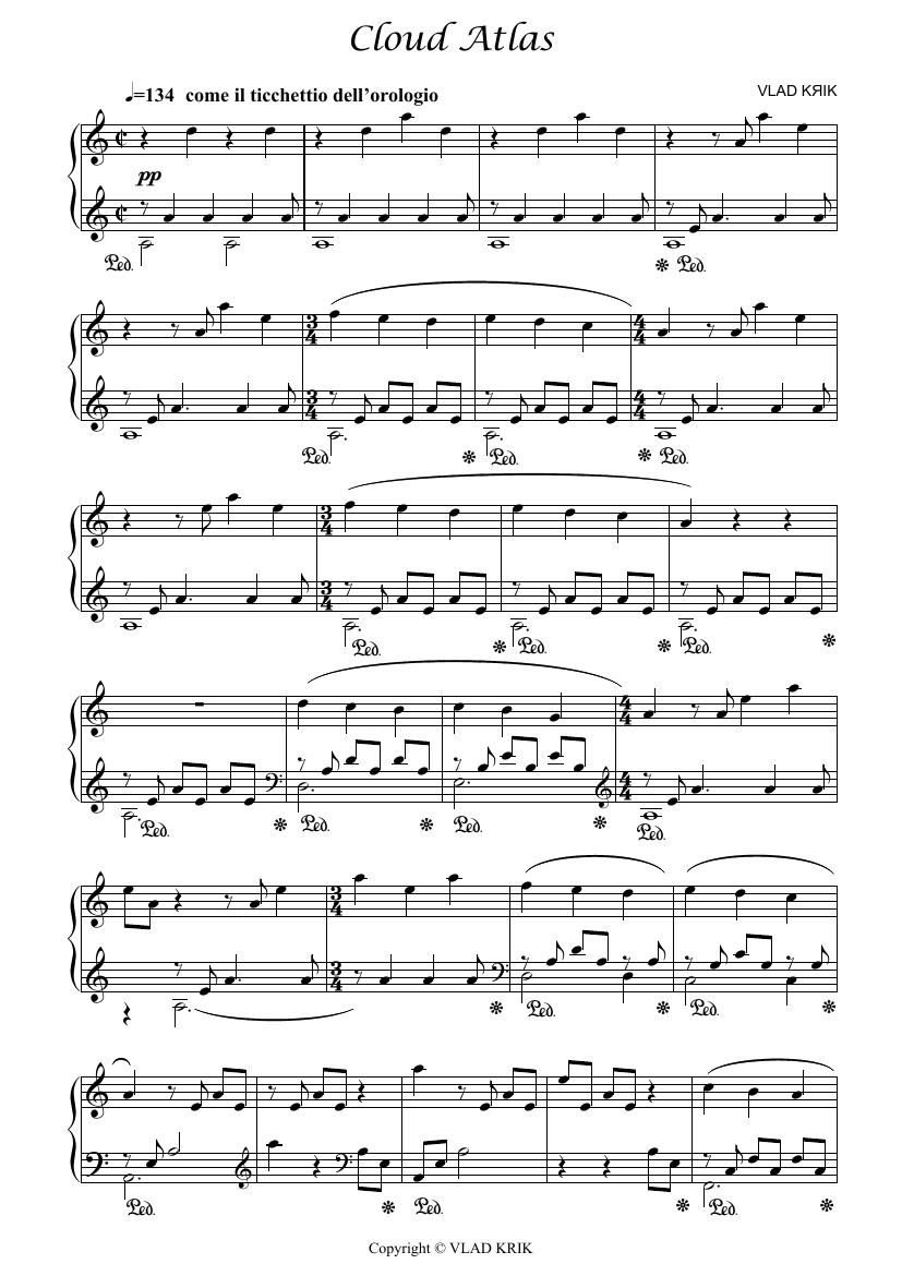 Cloud Atlas — score page by Vlad Krik